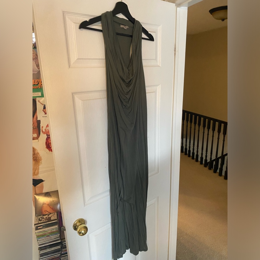 Elegant Olive Green Maxi Dress